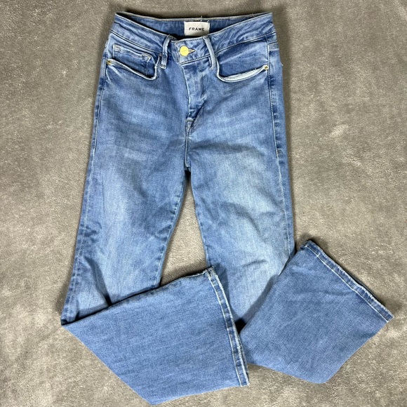 Frame Denim Womens 25-29 Le One Crop Mini Boot Mid Rise Stretchy Bootcut Denim - Picture 4 of 11